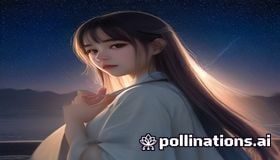 星河情书绅士漫画封面，星空背景下少女仰望夜空，清新柔和的少女漫画风格画面